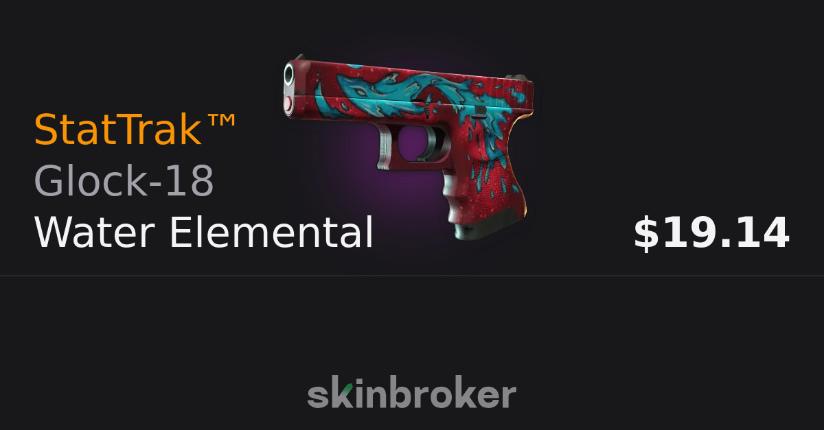 StatTrak™ Glock18 Water Elemental (FieldTested) skinbroker