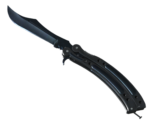StatTrak™ ★ Butterfly Knife | Blue Steel (Well-Worn)