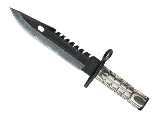 StatTrak™ ★ M9 Bayonet | Black Laminate (Well-Worn)